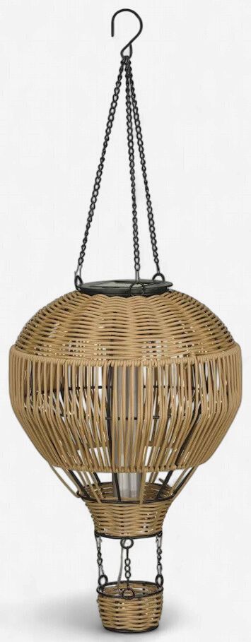 Solar Hot Air Balloon Lantern Large - Wicker
