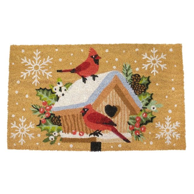 Coir Mat Cardinal Birdhouse