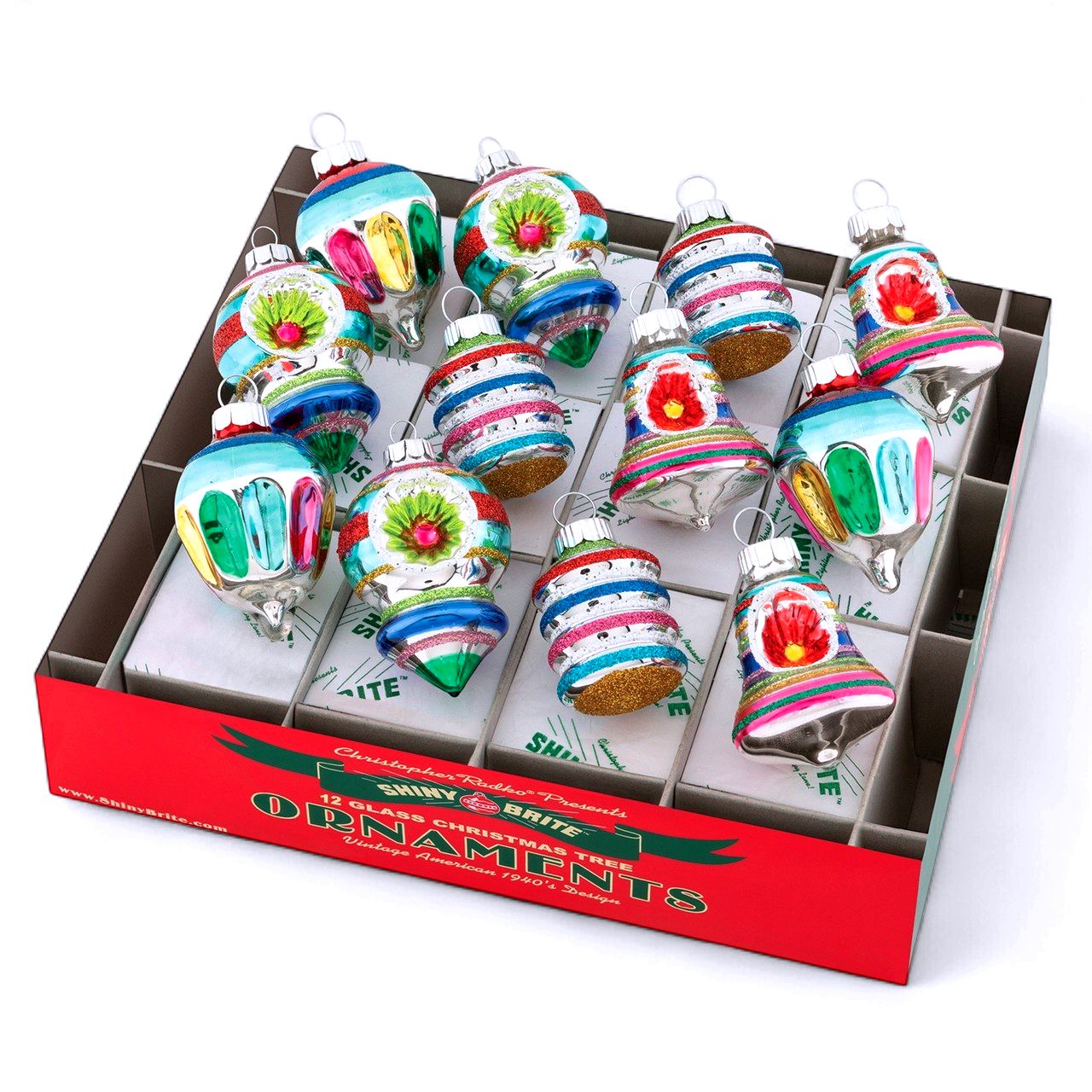 Christmas Confetti  12 Count  1.75" Decorated Shapes Styles Assorted