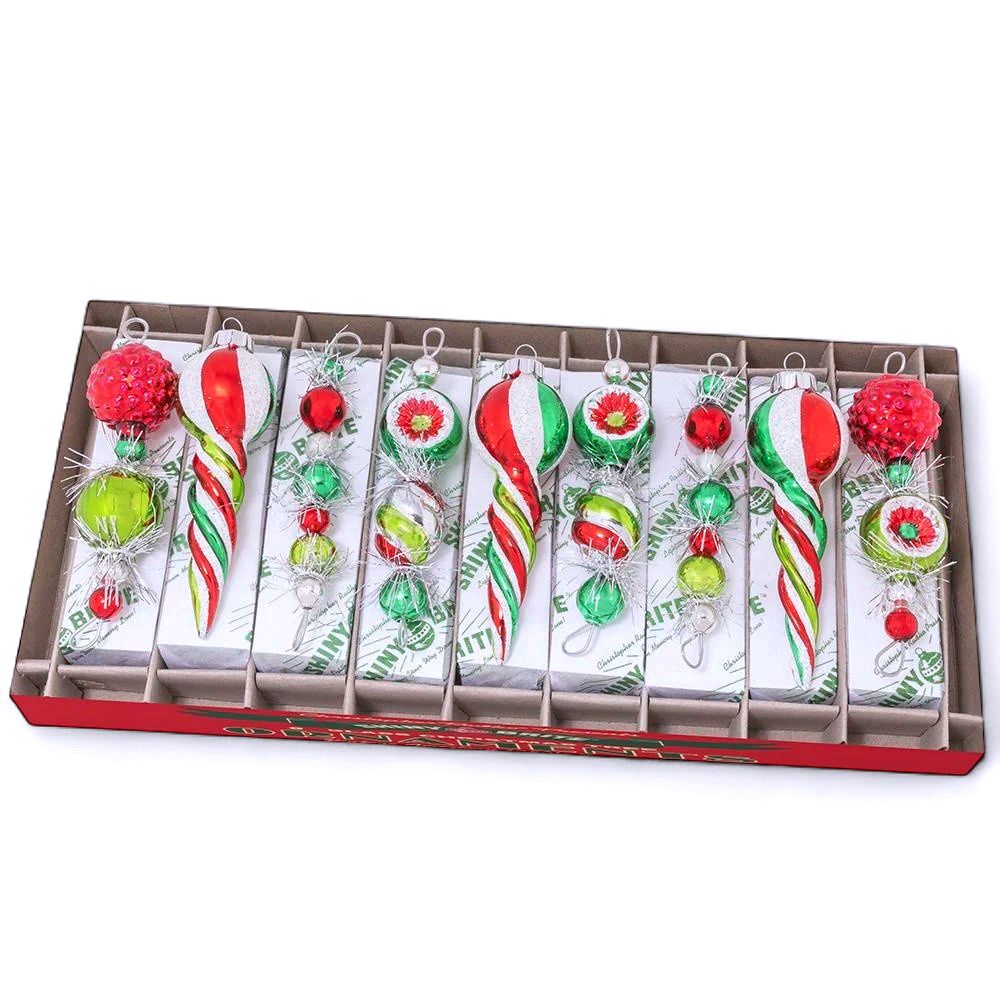 Holiday Splendor - 4" - Shape Icicles - 9 Count Styles Assorted
