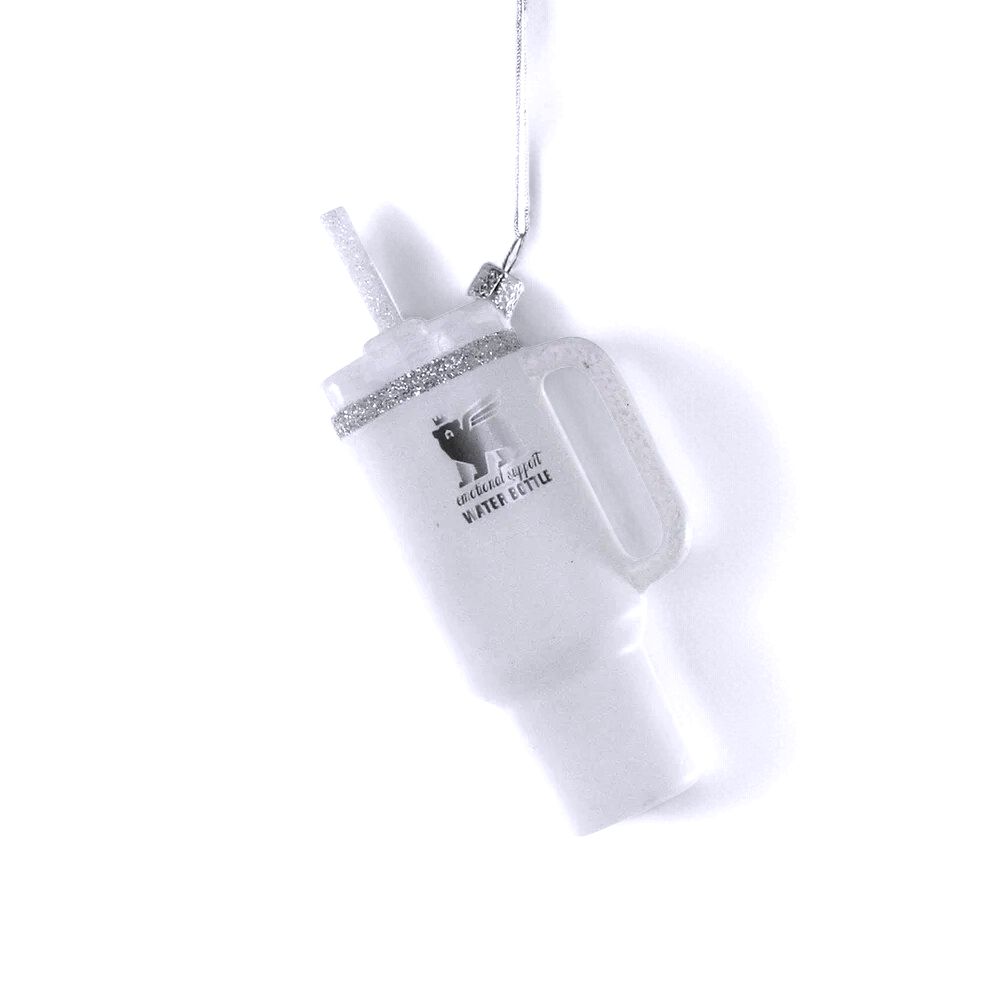 White Beverage Tumbler Ornament