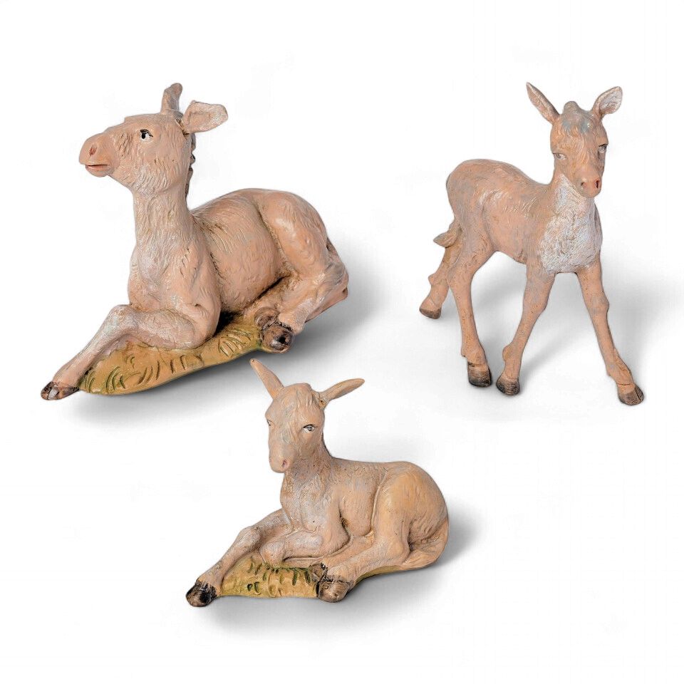 Donkey Family Fontanini 5" Scale