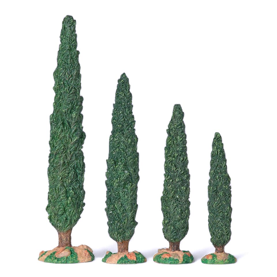Cypress Trees - 4Pc Set - Fontanini 5" Scale