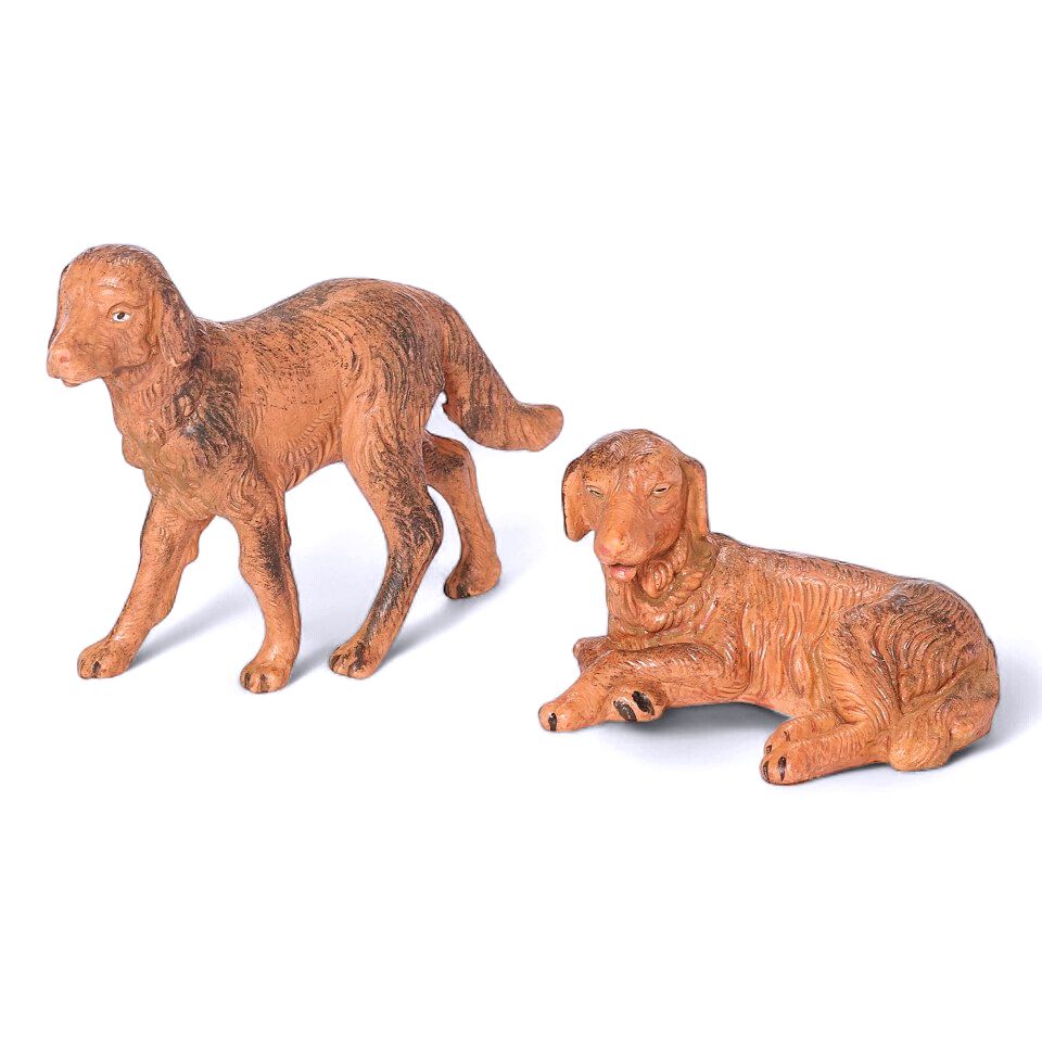Dog Figures - 2Pc Set - Fontanini 5" Scale