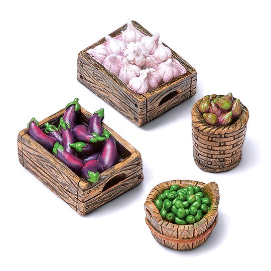 Baskets &amp; Crates- 4Pc Set - Fontanini 5" Scale