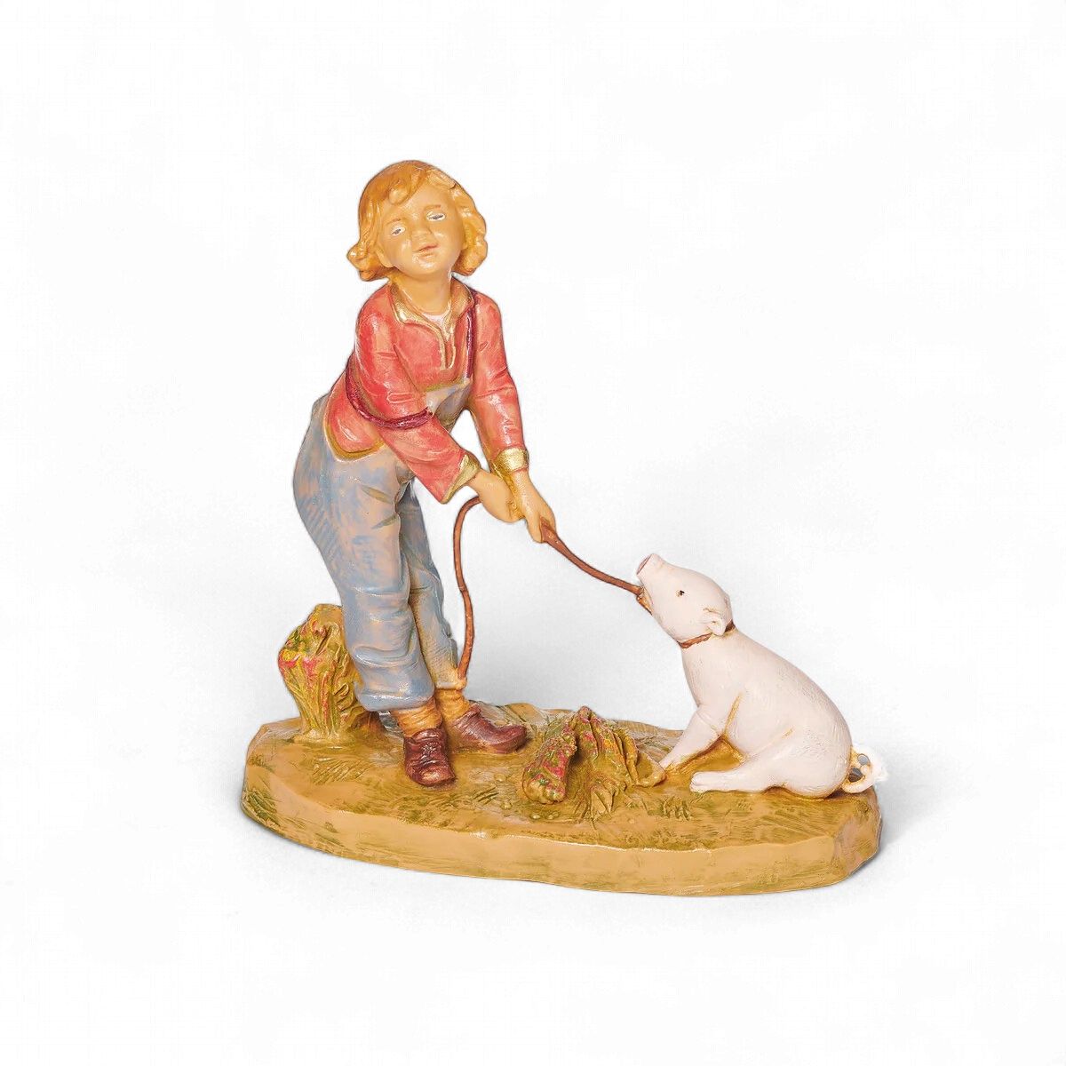 Zeke Boy With Pig Fontanini 5" Scale
