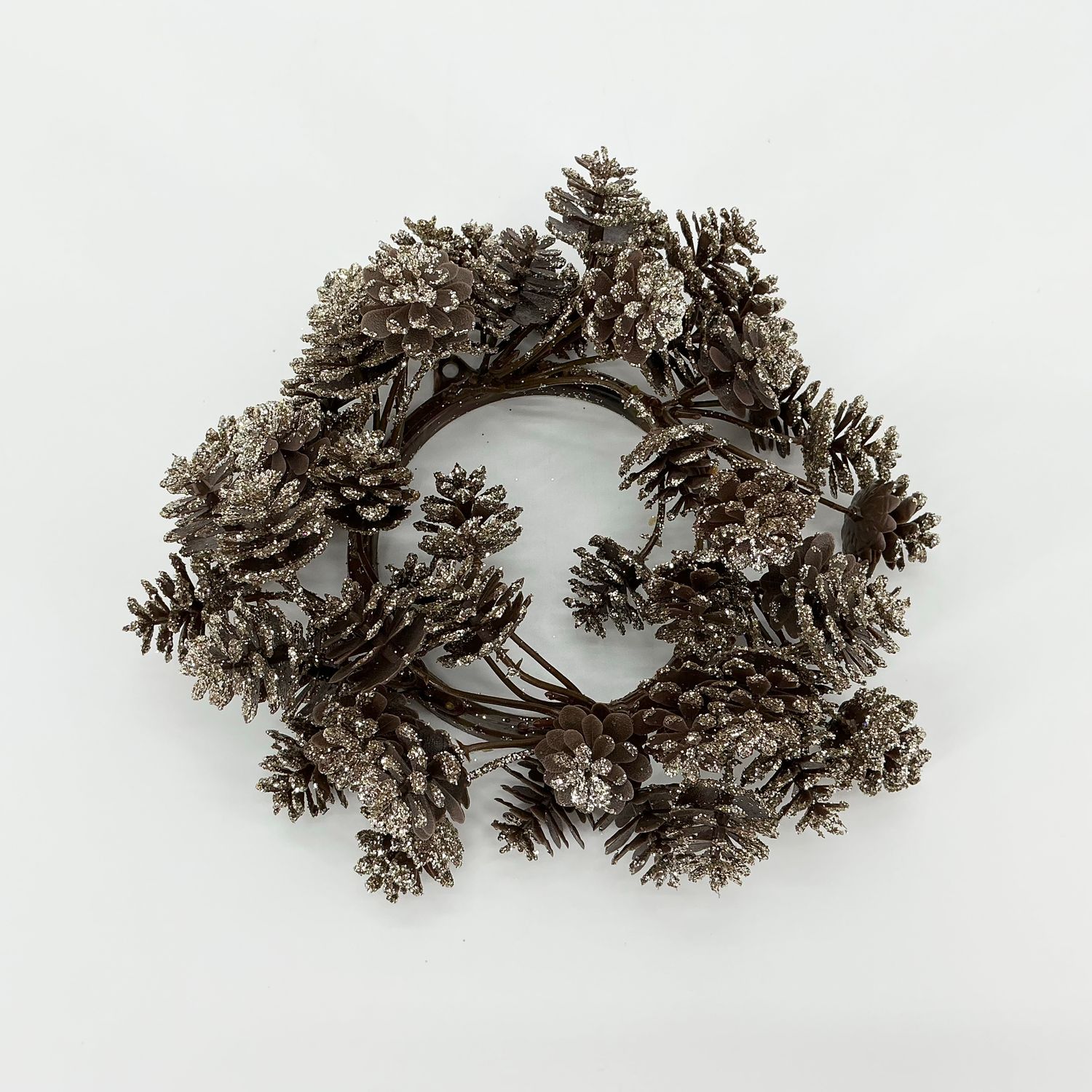 Pine Cone Candle Ring 3" - Gold