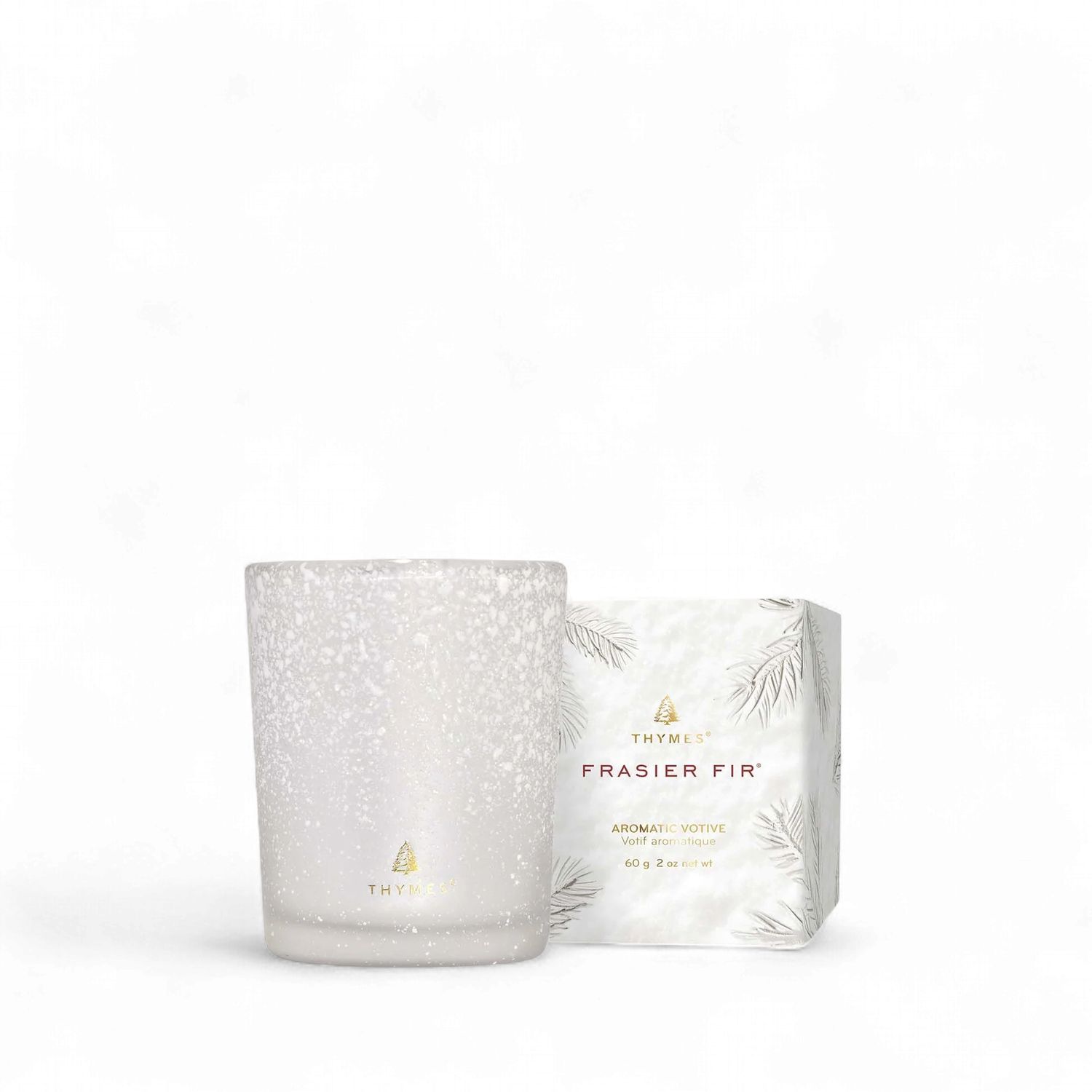 Frasier Fir Flocked Votive Candle 2 Oz