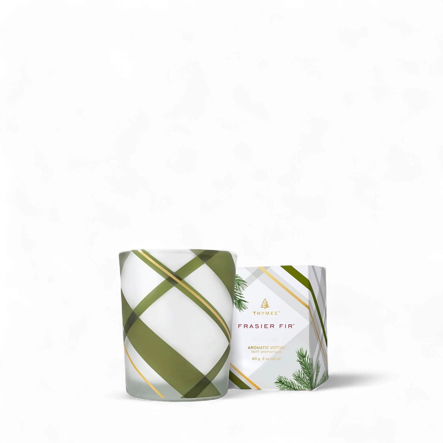 Frasier Fir Frosted Plaid Votive 2 Oz