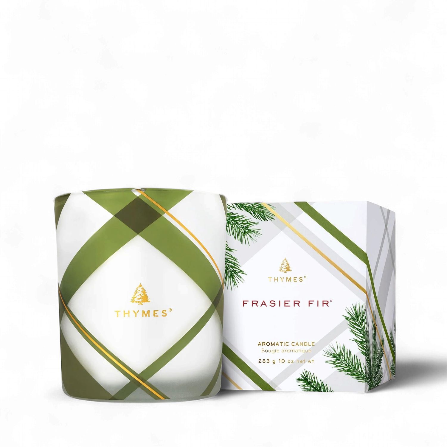 Frasier Fir Medium Frosted Plaid Candle