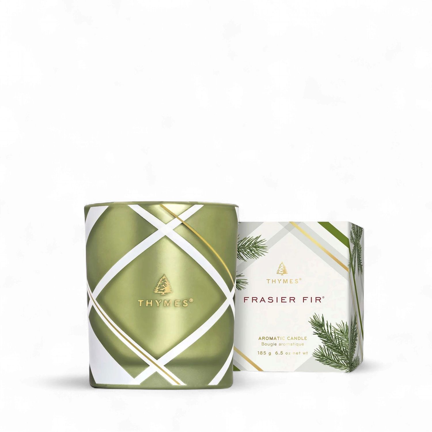 Frasier Fir Frosted Plaid Candle 6.5 Oz