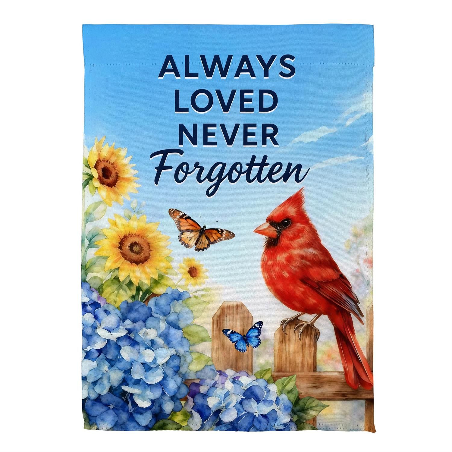 Suede Garden Flag Always Loved Never Forgotten