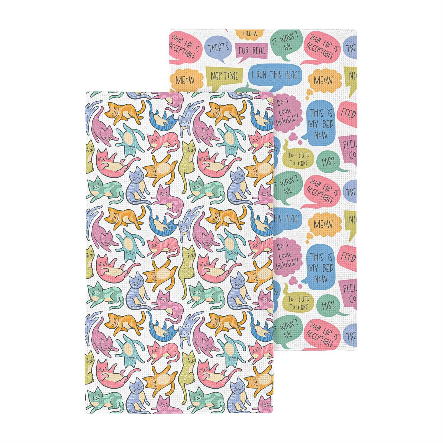Quick Dry Kitchen Towel Cat Thoughts