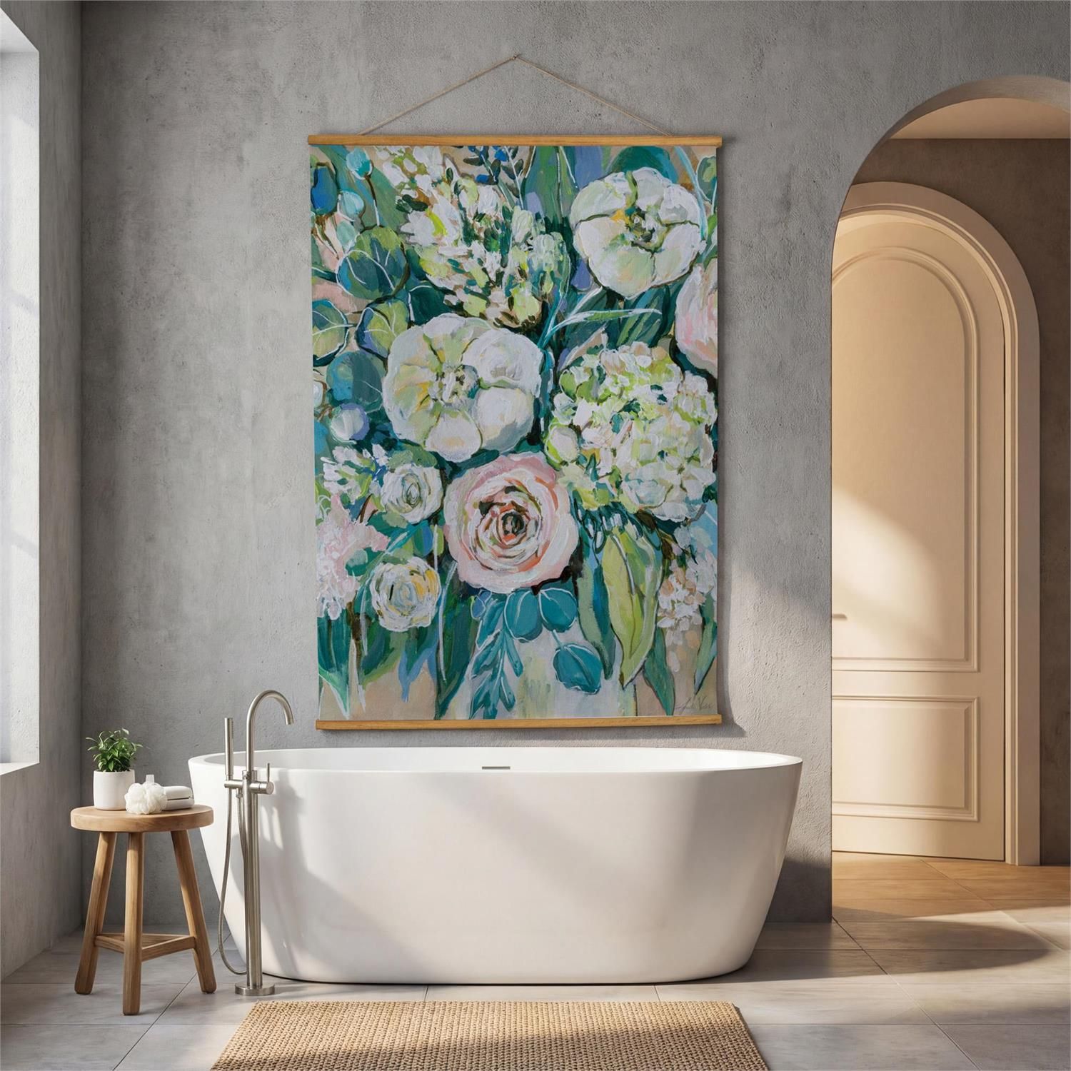 Floral Bouquet Canvas Tapestry 52" X 36"