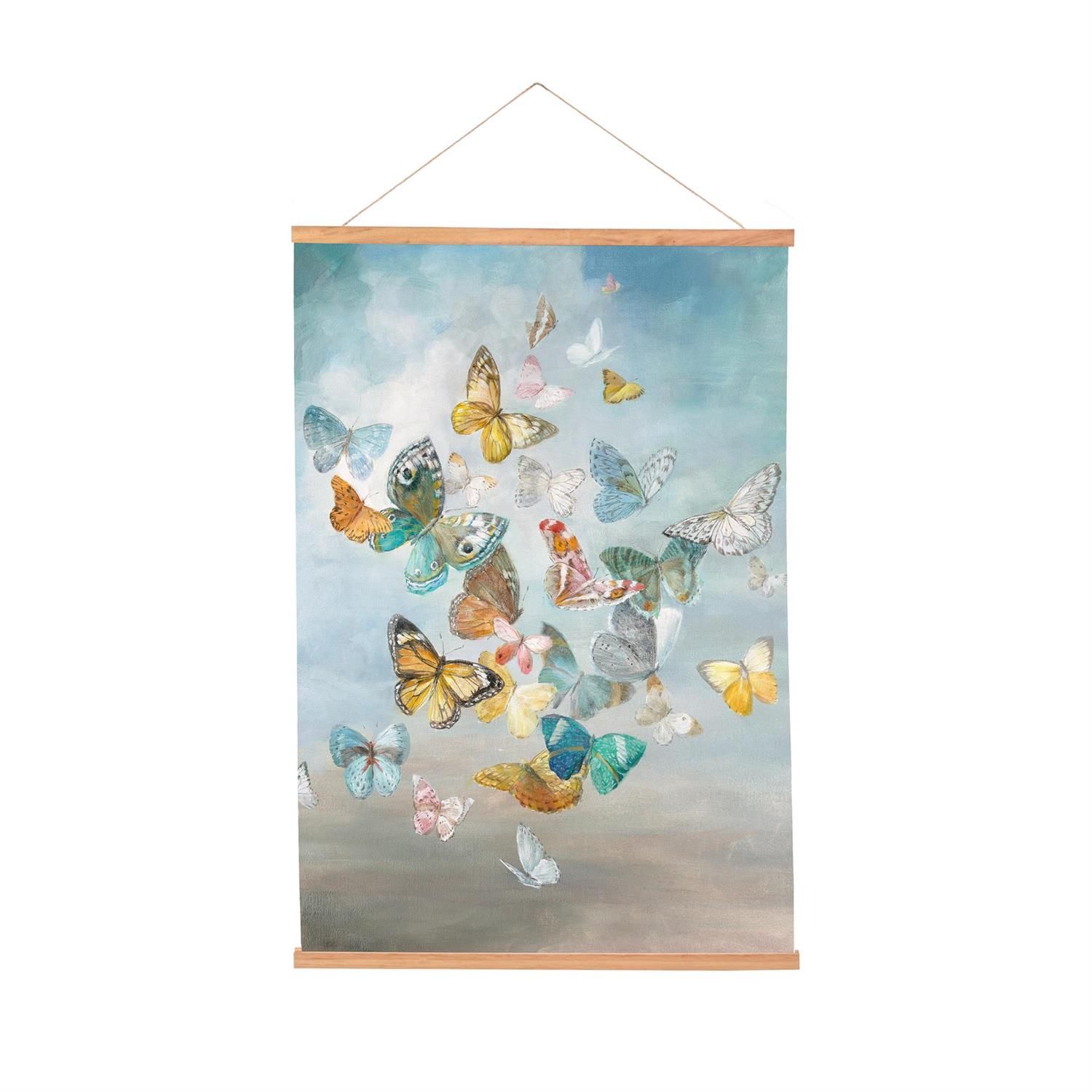 Butterflies In Flight Canvas Tapestry 36" X 24"