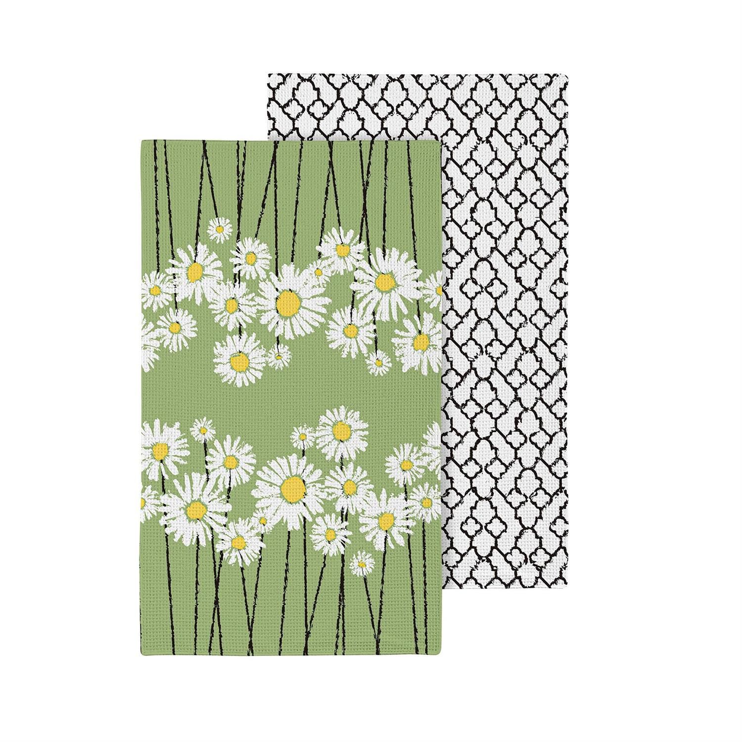 Quick Dry Kitchen Towel Daisy Scape