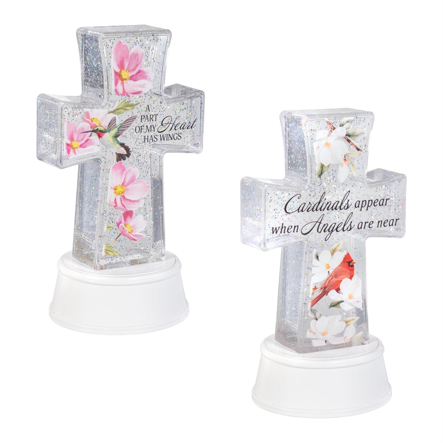 Cross Memorial Water Lantern 2 Styles - Sold Individually