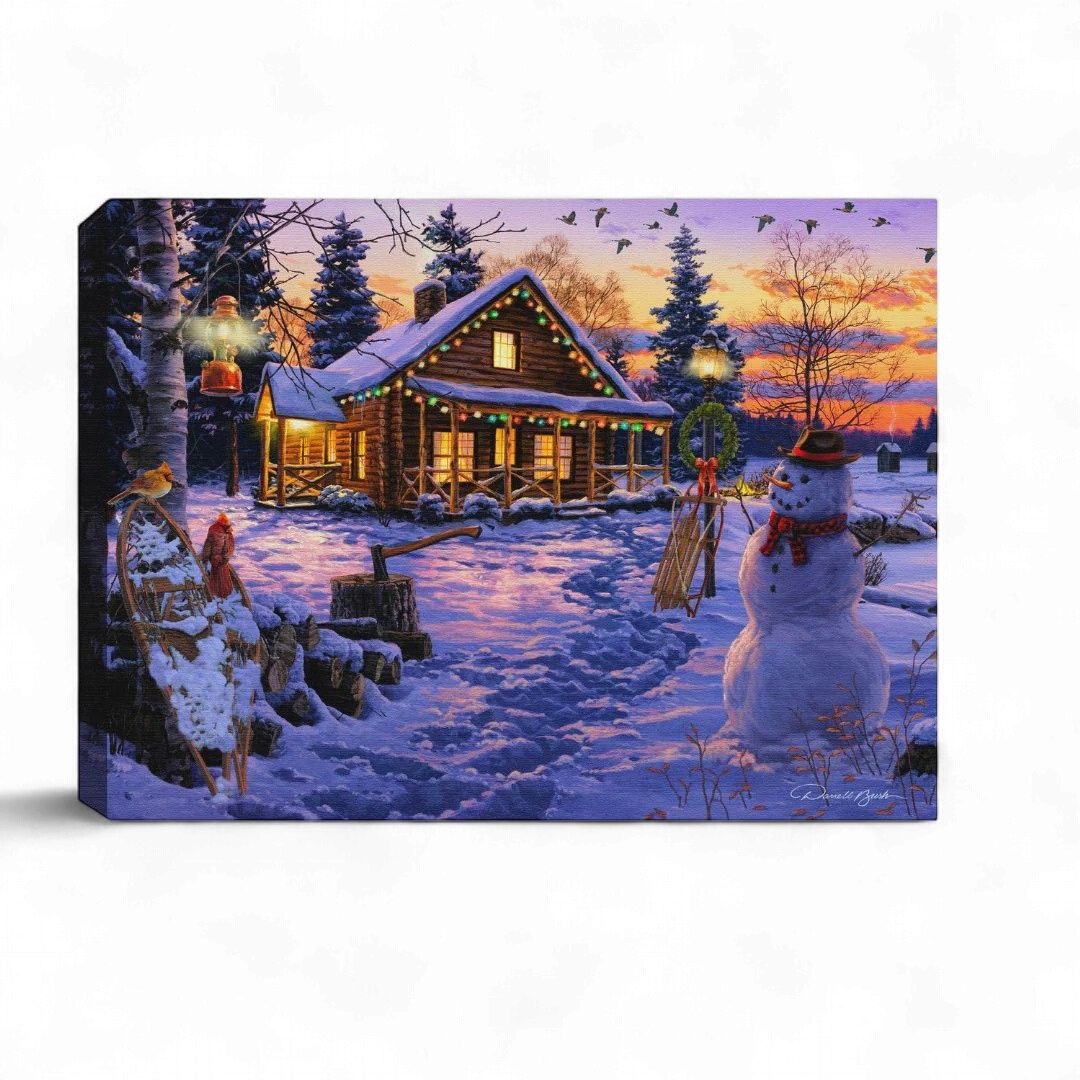 Mini Lighted Canvas 8" X 6" - Winter Bliss