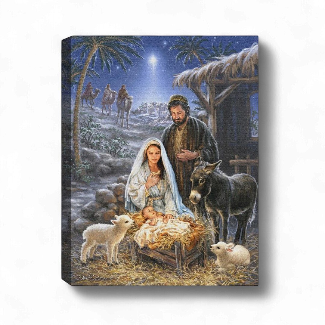 Mini Lighted Canvas 8" X 6" - A Savior Is Born