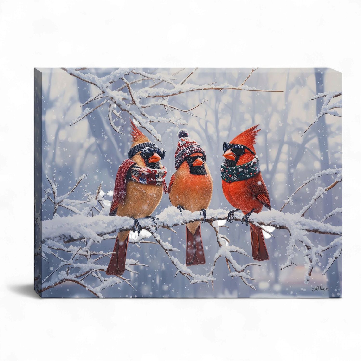Mini Lighted Canvas 8" X 6" - Cardinal Row