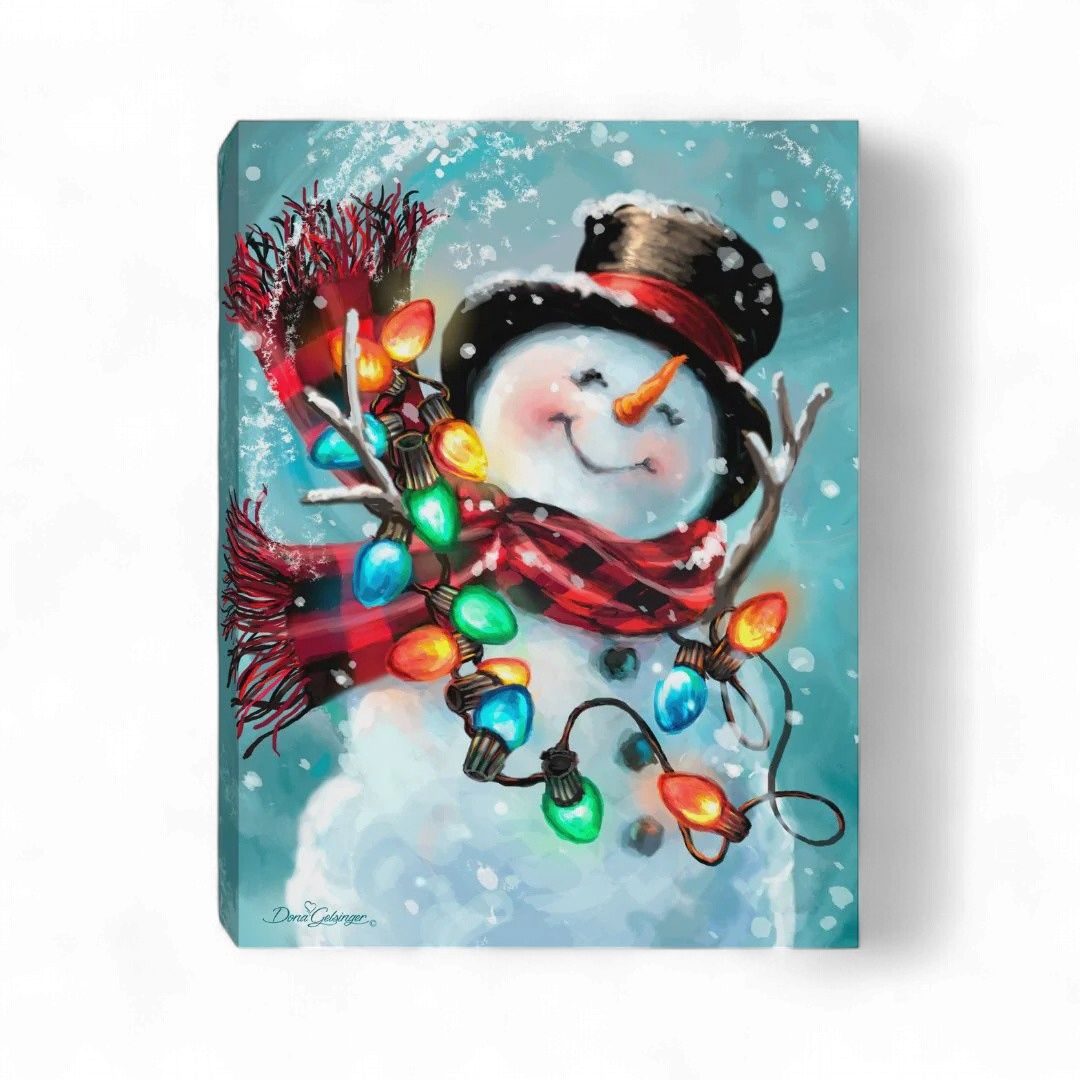 Mini Lighted Canvas 8" X 6" - Christmas Joy