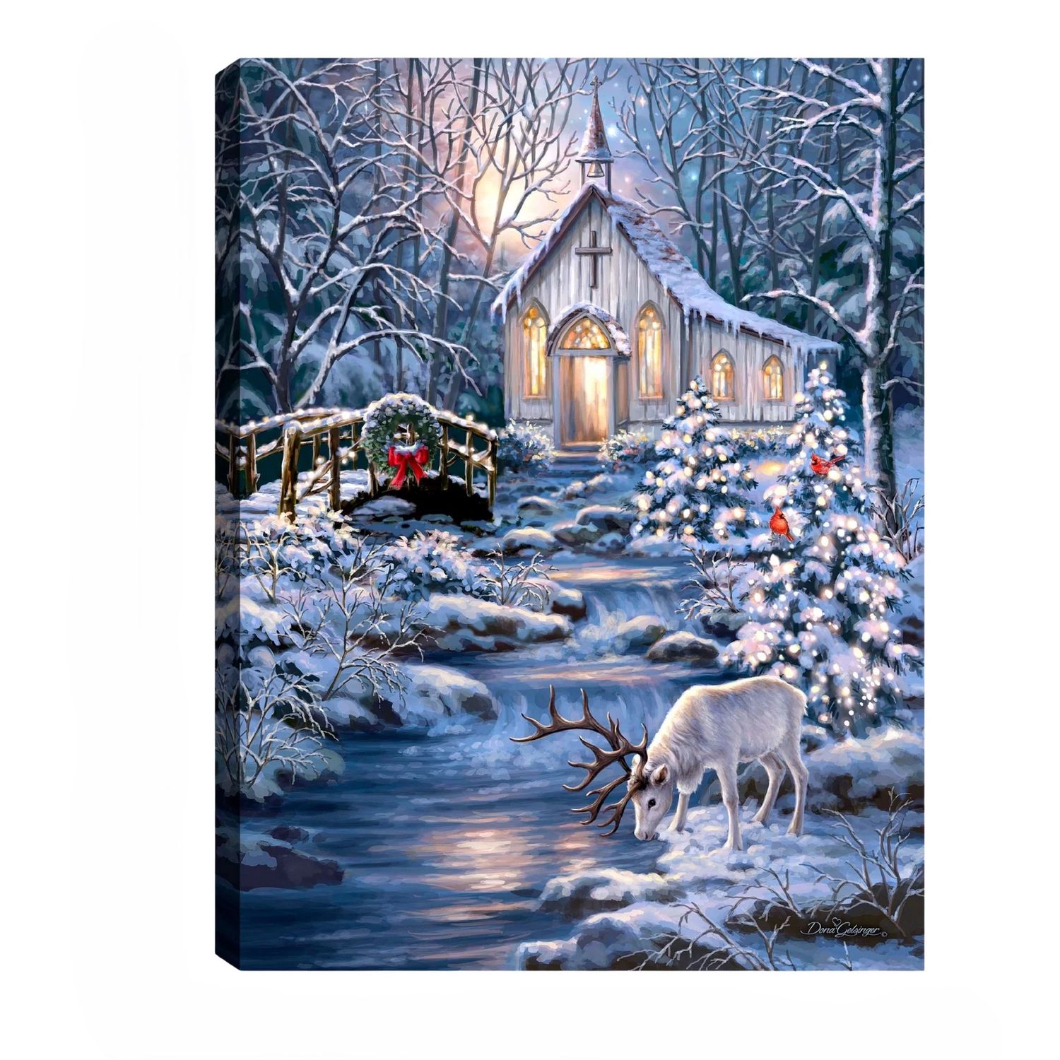 Mini Lighted Canvas 8" X 6" - Christmas Prayer