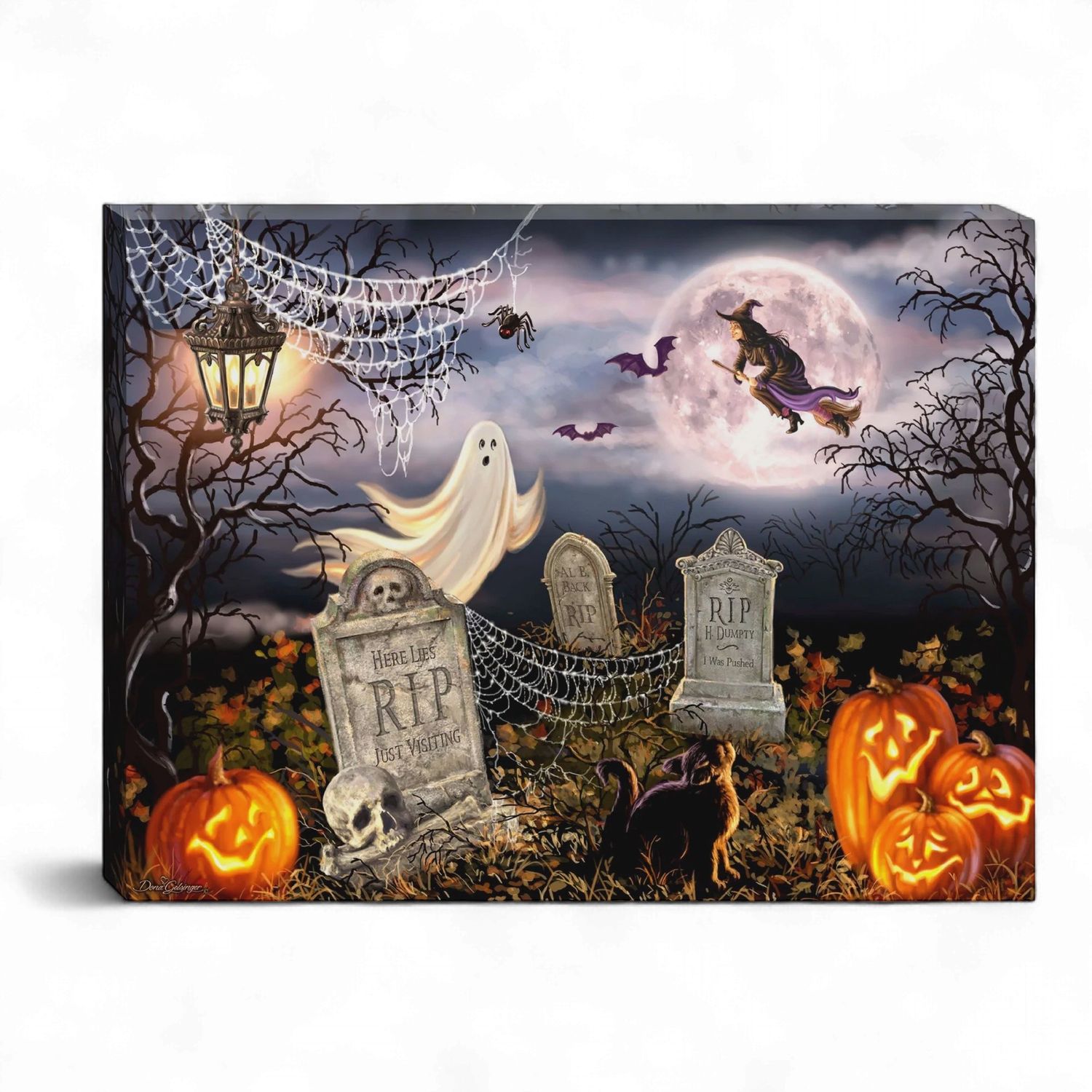 Mini Lighted Canvas 8" X 6" - Happy Haunting