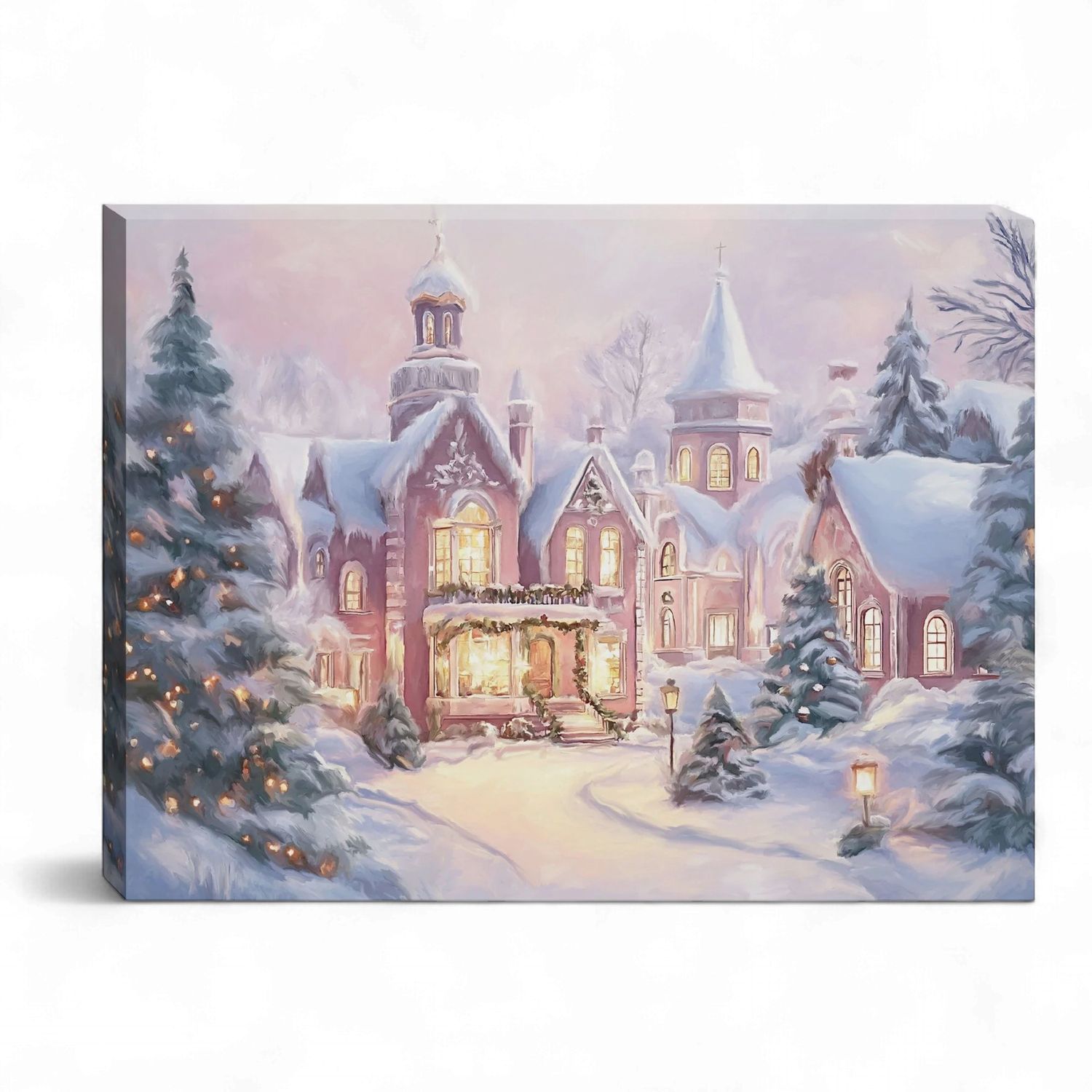 Mini Lighted Canvas 8" X 6" - Pinkville Christmas