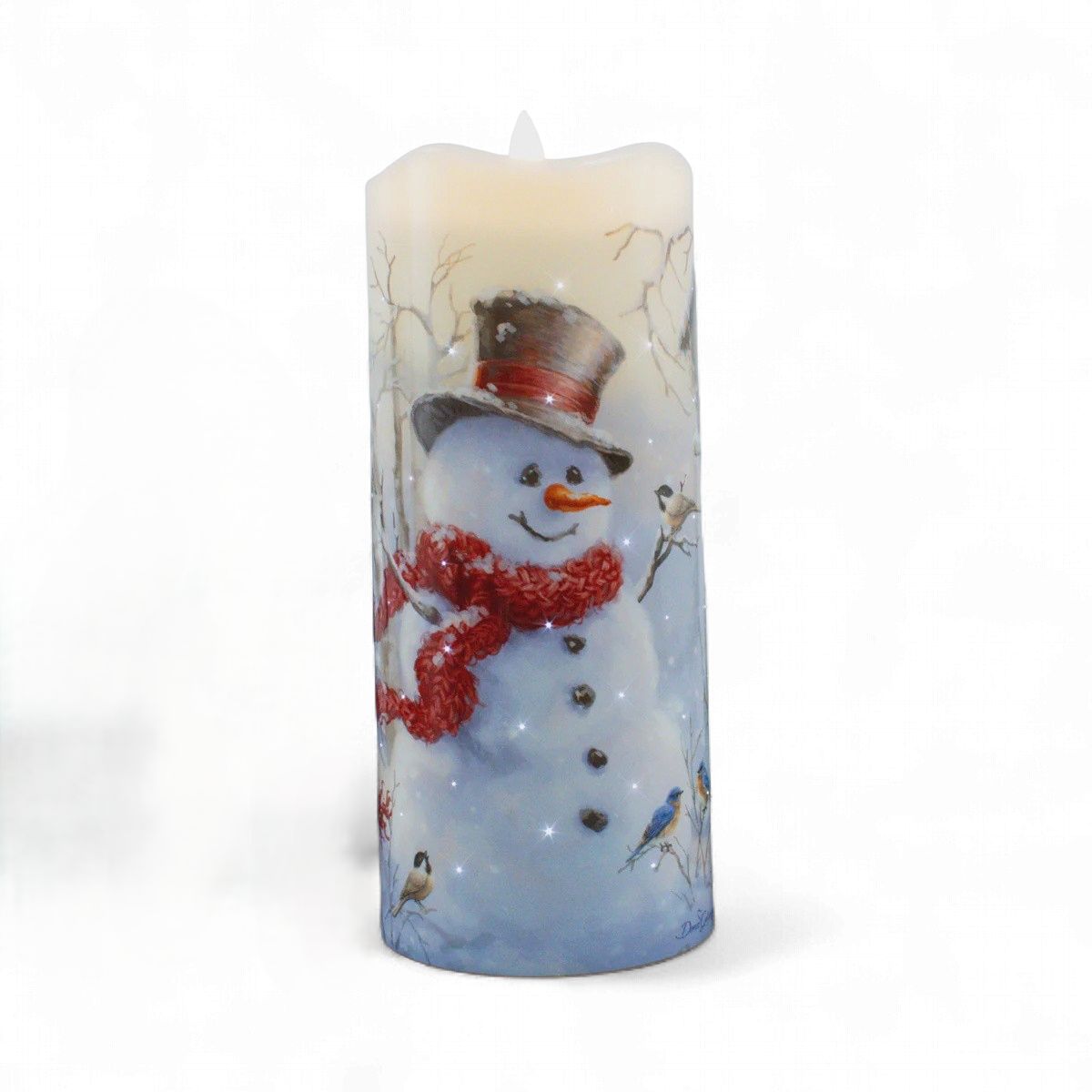 Fiber Optic Candle Forest Snowman