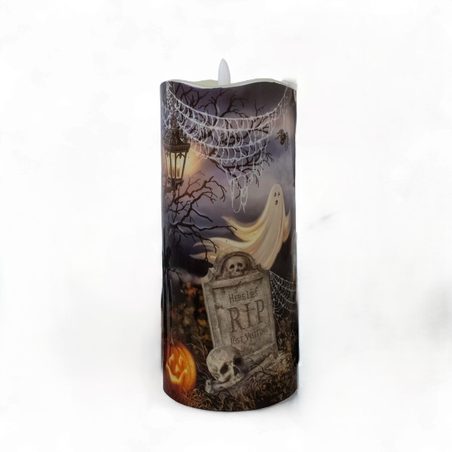 Fiber Optic Candle Happy Haunting