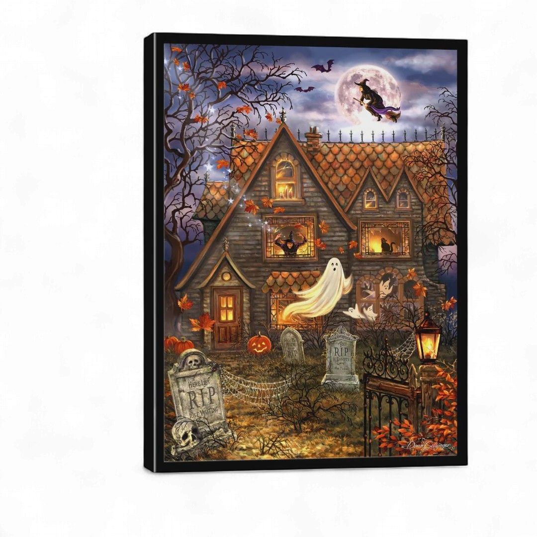 Lighted Framed Canvas 14" X 20" - Mystery Mansion