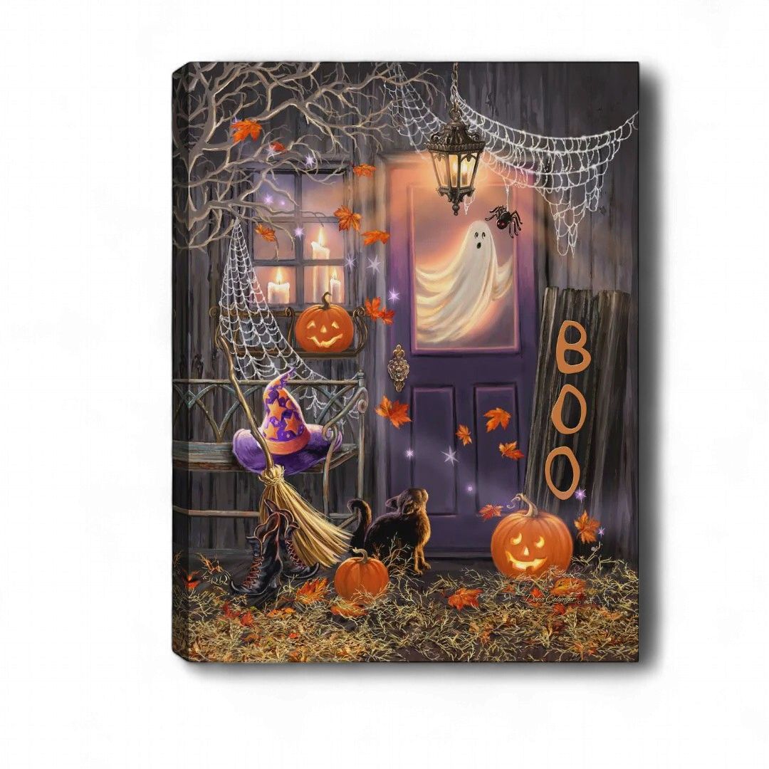 Mini Lighted Canvas 8" X 6" - Boo