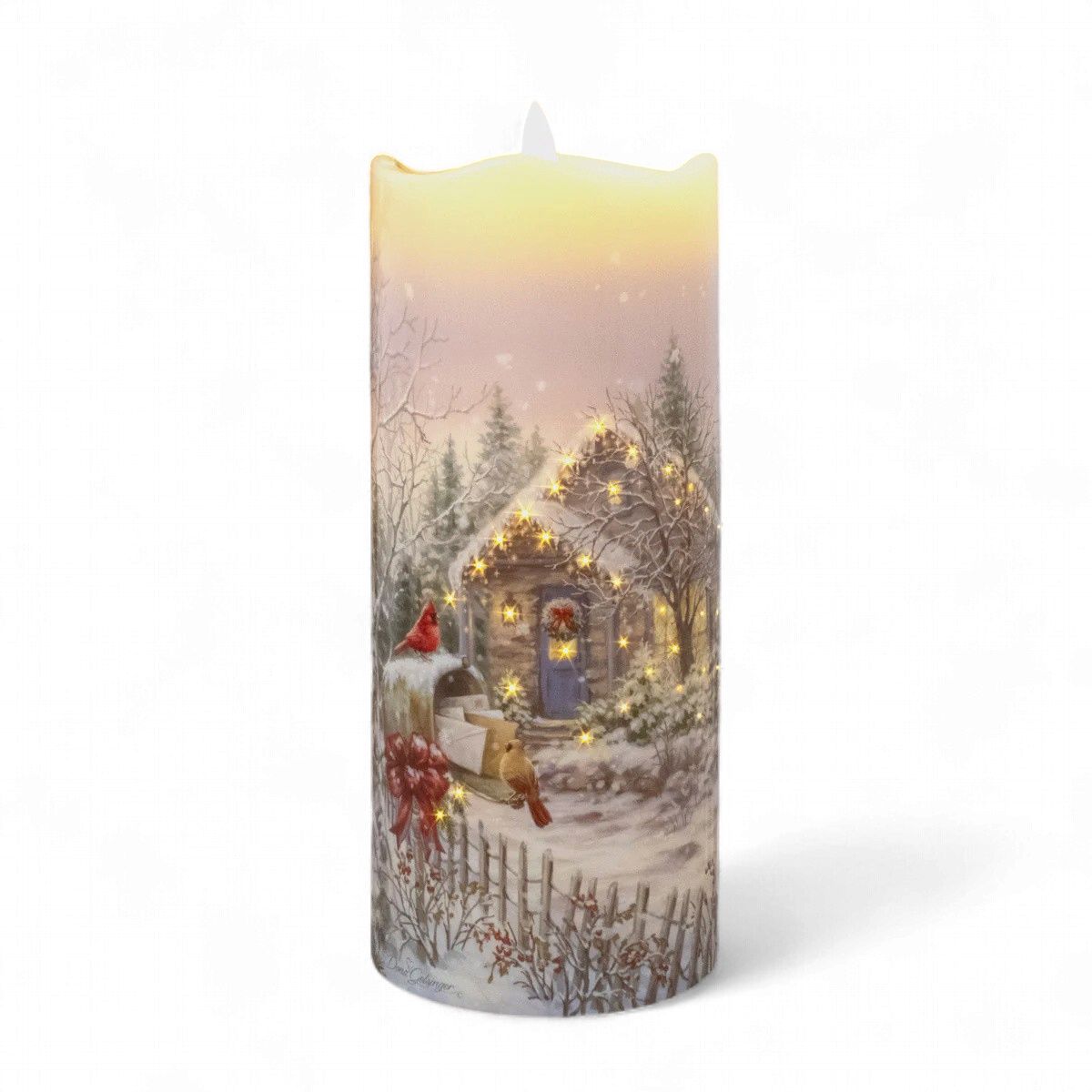 Fiber Optic Candle Cardinal Cottage