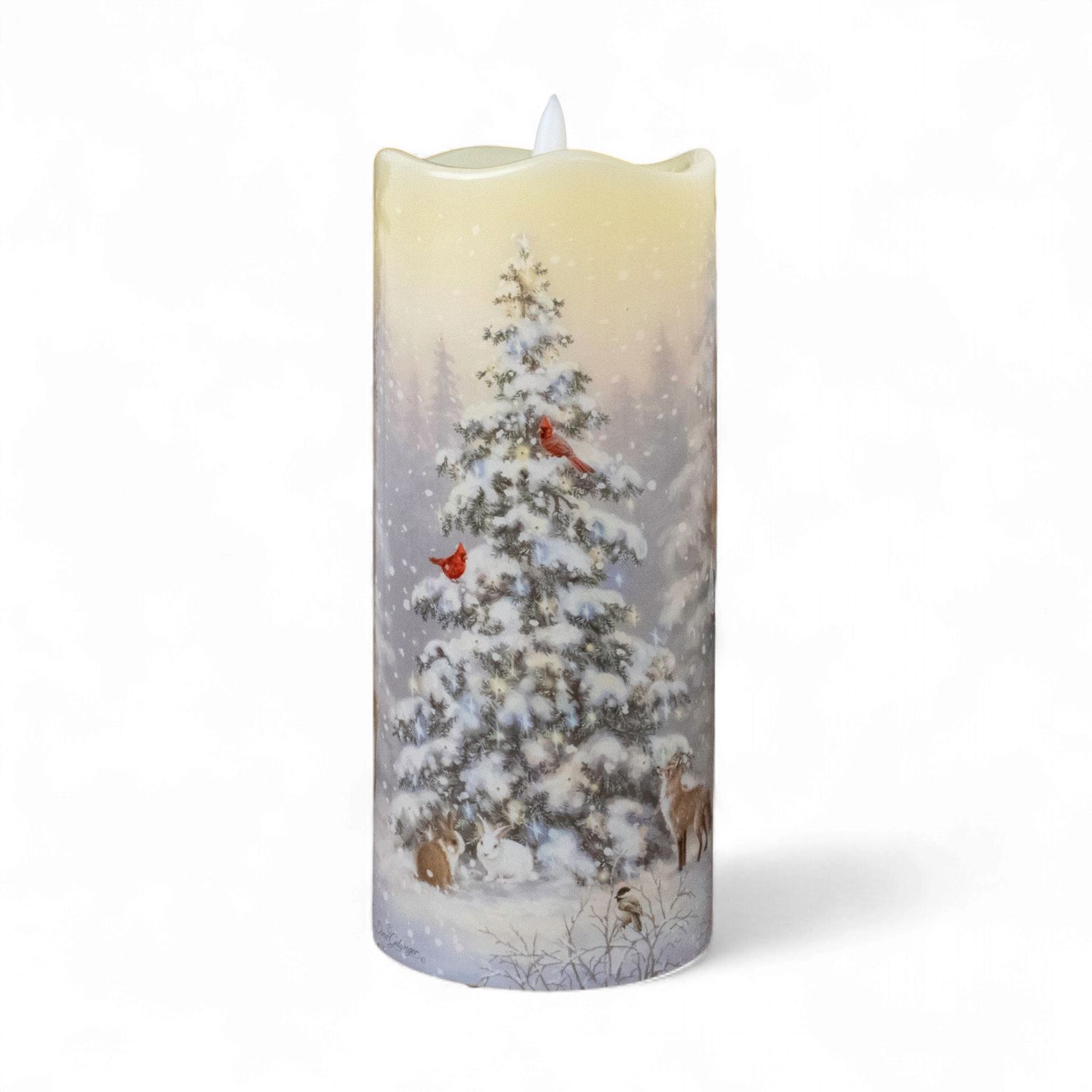 Fiber Optic Candle Woodland Christmas