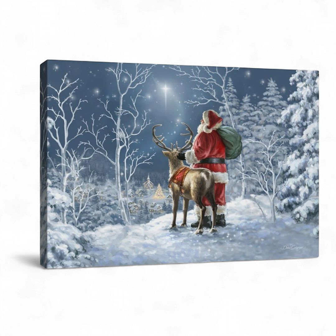 Backlit Print 18" X 24" - Starry Night Santa