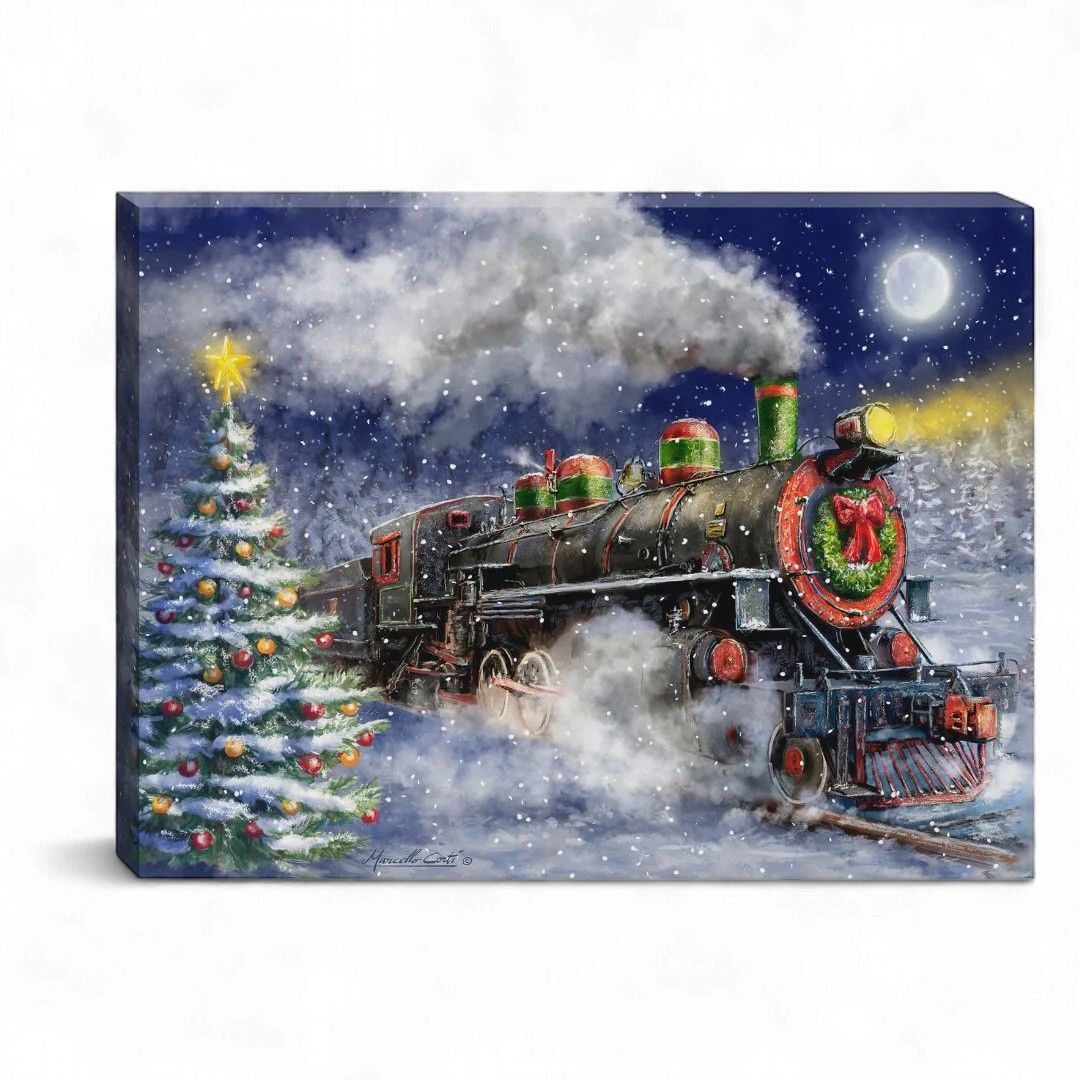 Mini Lighted Canvas 8" X 6" - North Pole Express