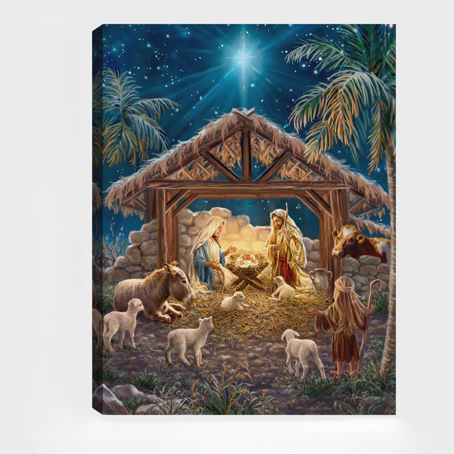 Mini Lighted Canvas 8" X 6" - Oh Night Divine