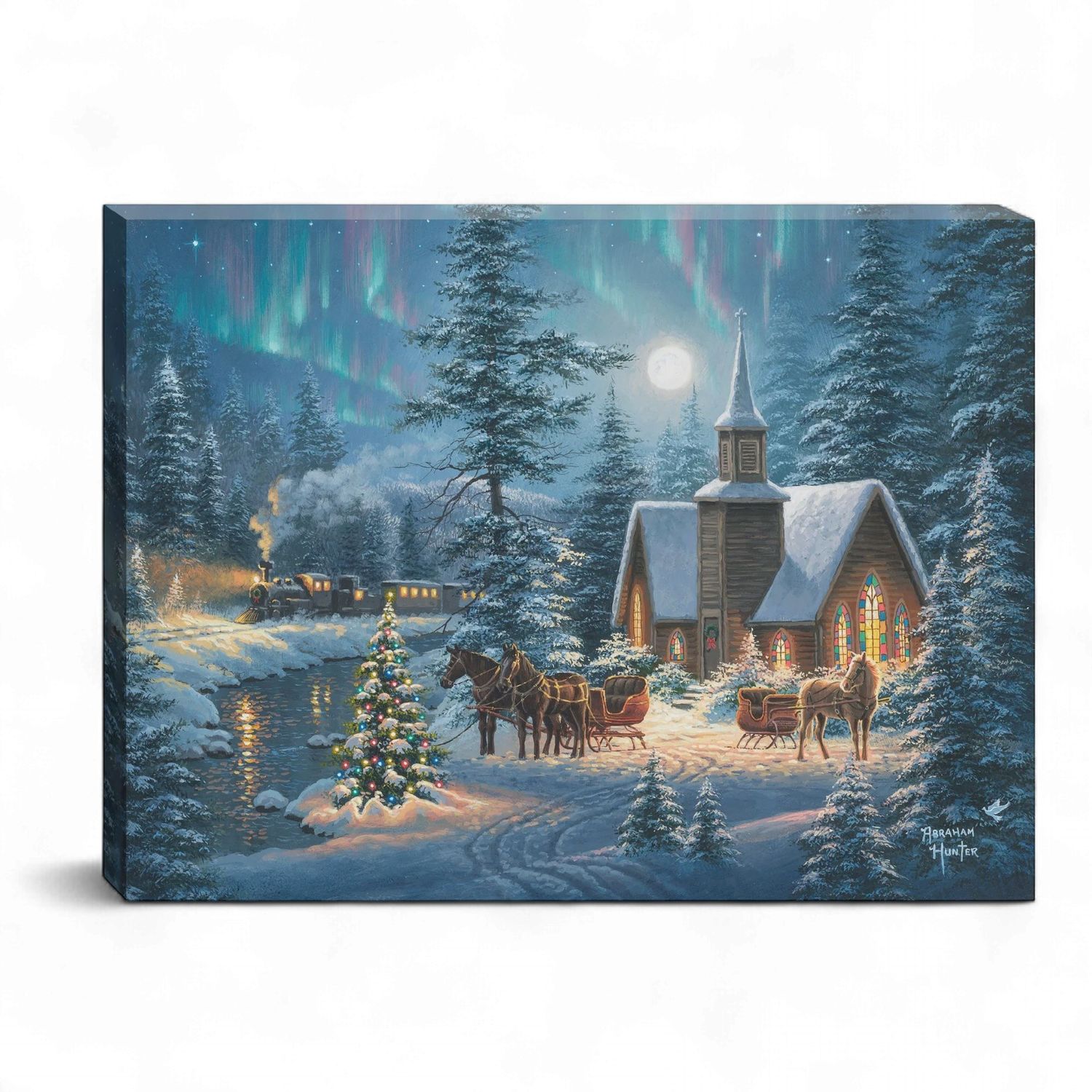 Mini Lighted Canvas 8" X 6" - Silent Night