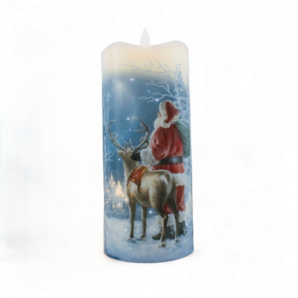 Fiber Optic Candle Starry Night Santa