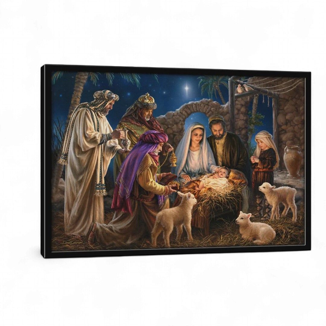 Lighted Framed Canvas 14" X 20" - The Nativity
