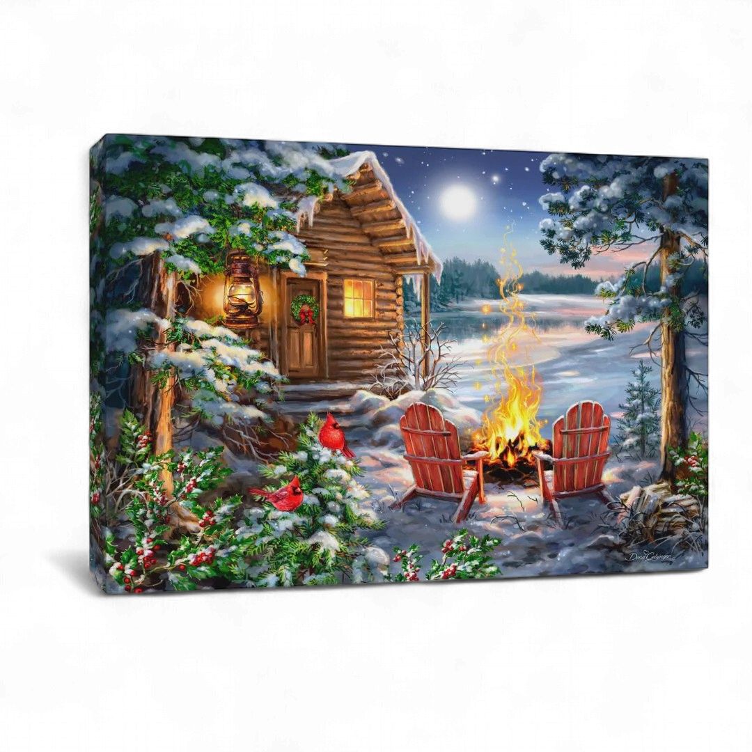 Canvas Wall Art 24" X 36" - Christmas At The Lake