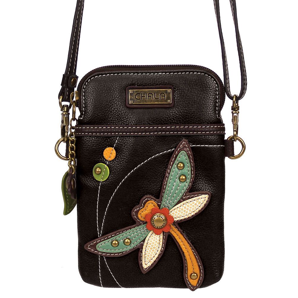 Cellphone Crossbody - Dragonfly - Black