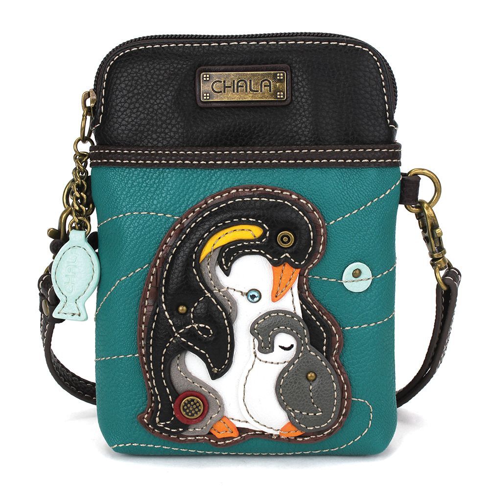 Cellphone Crossbody - Penguin - Turquoise