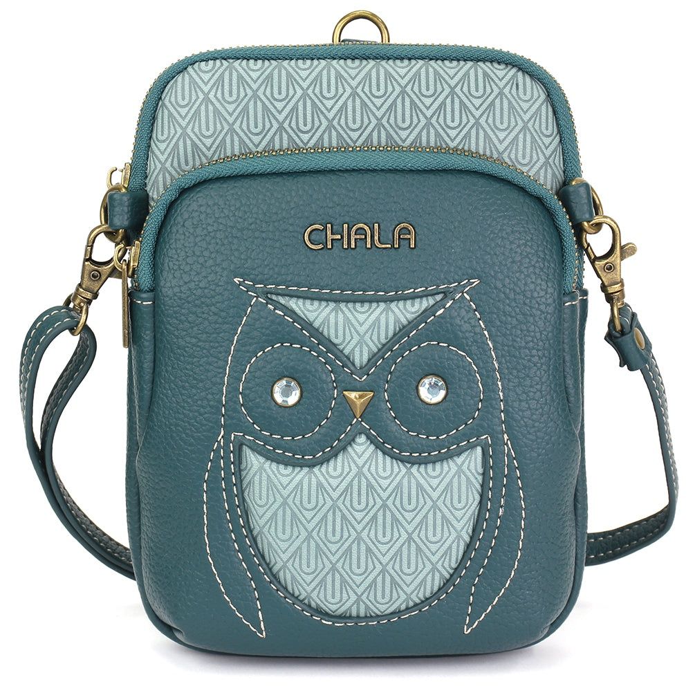 Uni Cellphone Crossbody - Owl  - Turquoise