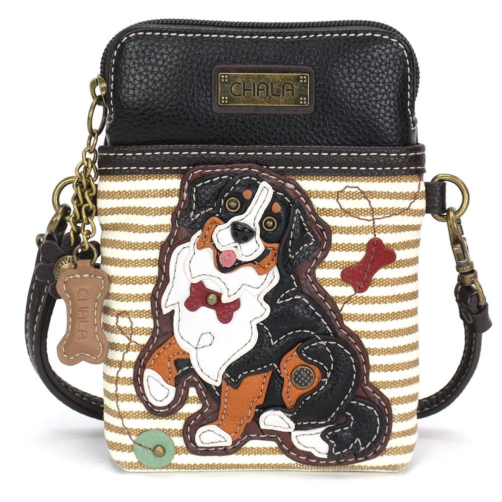 Cellphone Crossbody - Bernese Mountain Dog - Brown Stripe