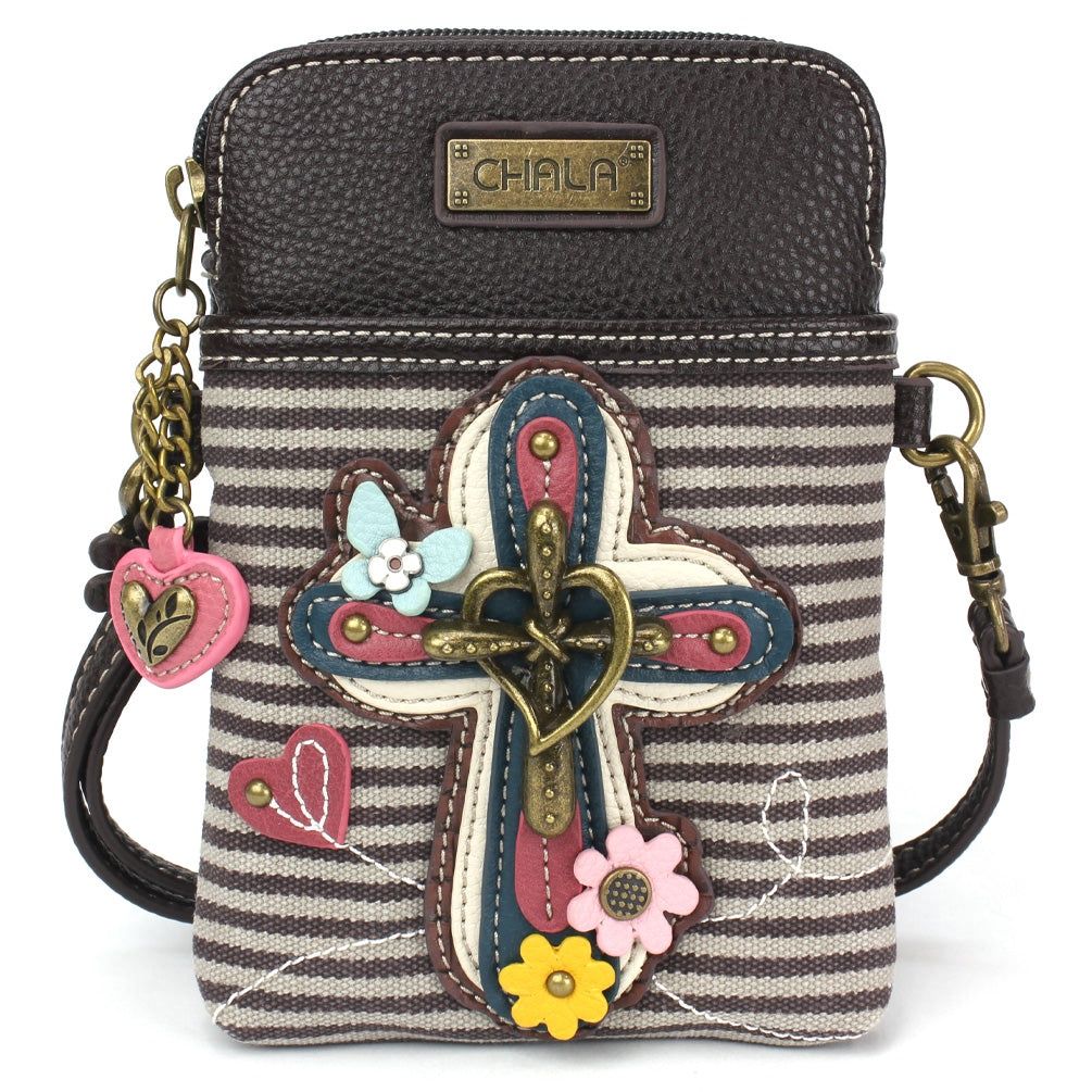 Cellphone Crossbody - Darling Cross - Gray Stripe