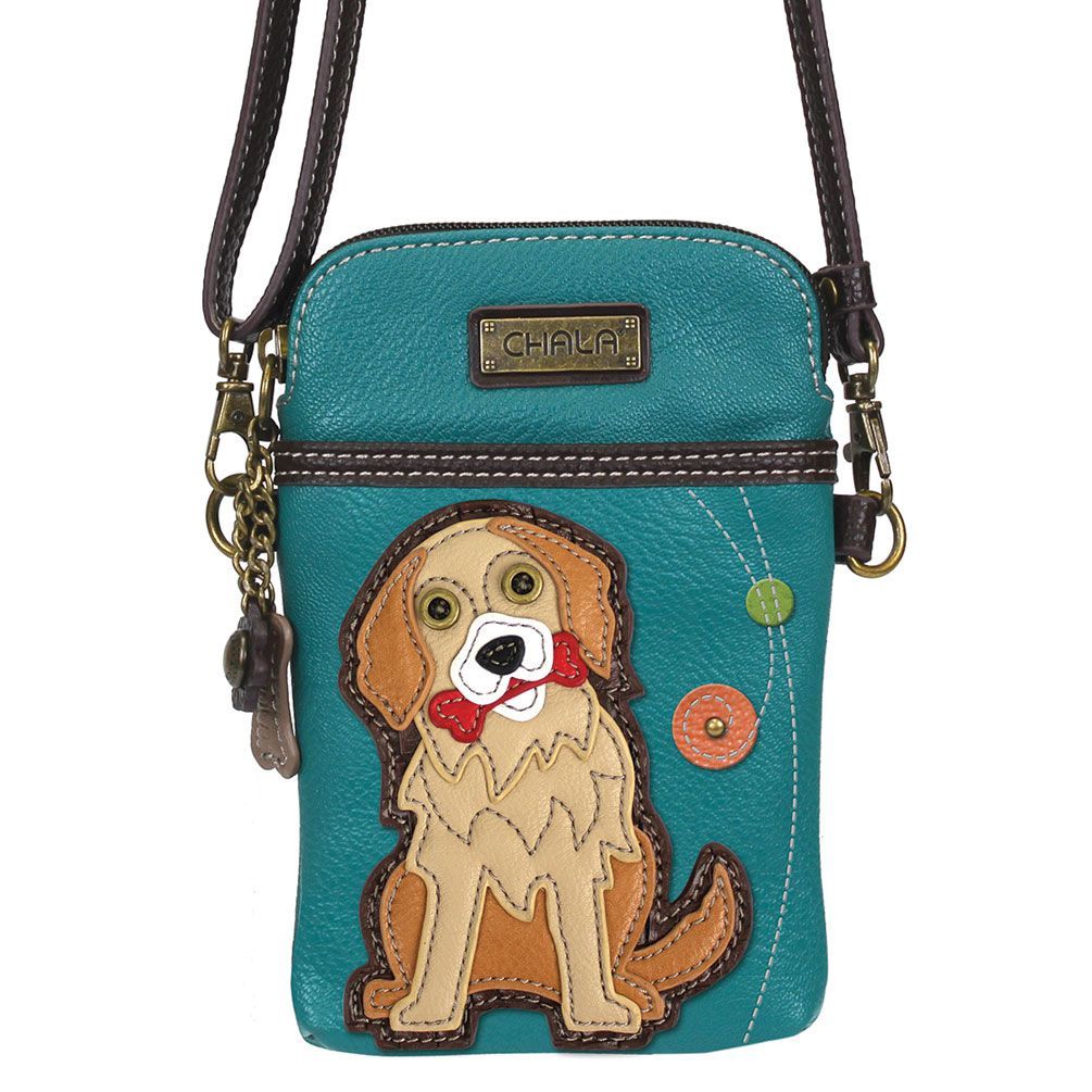 Cellphone Crossbody - Golden Retriever  - Turquoise