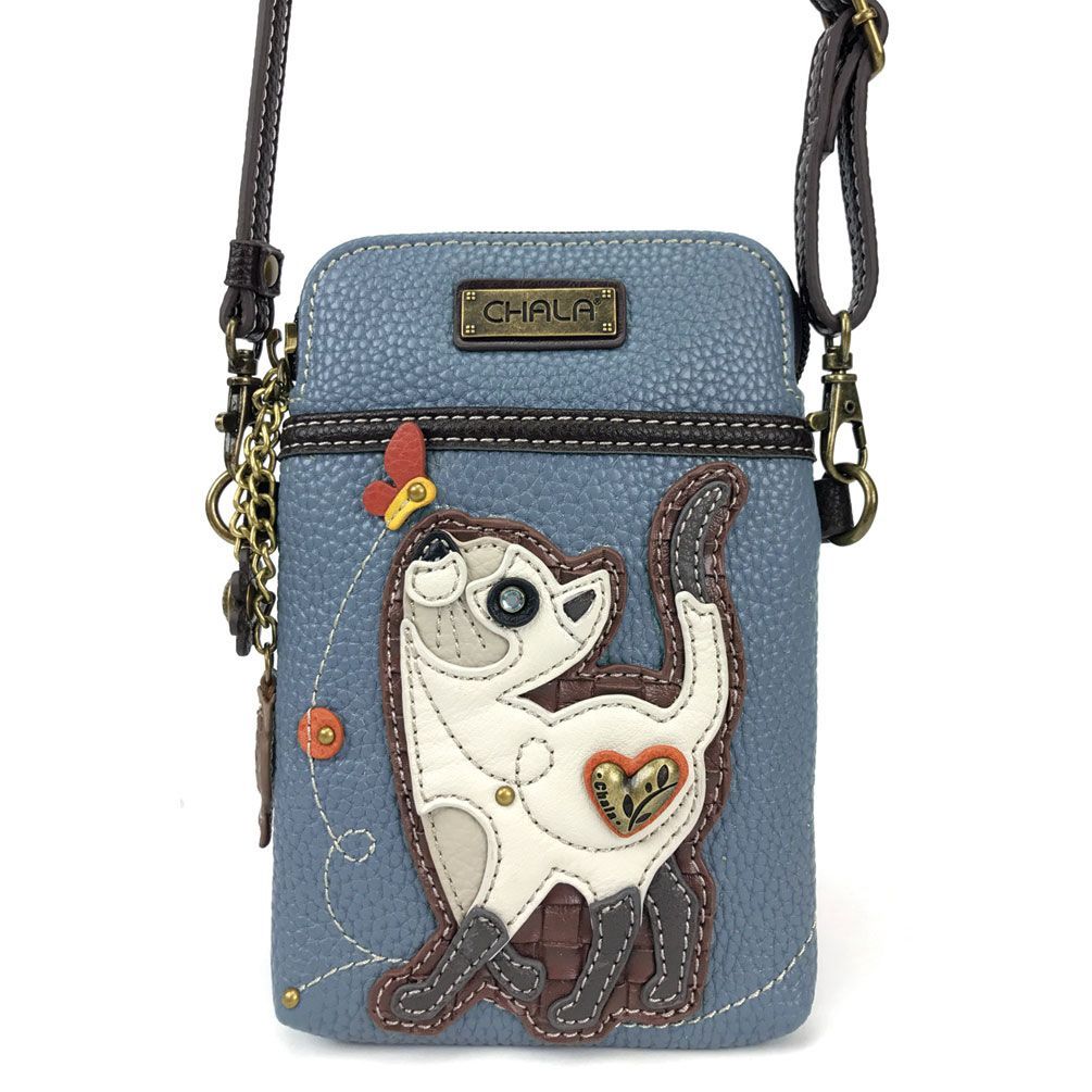 Cellphone Crossbody - Siamese Cat  - Blue