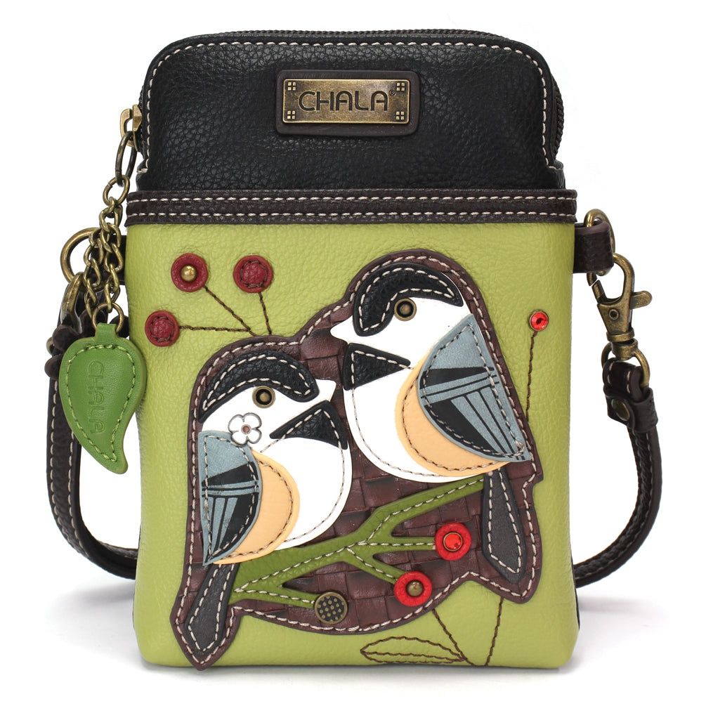 Cellphone Crossbody - Chickadee - Green