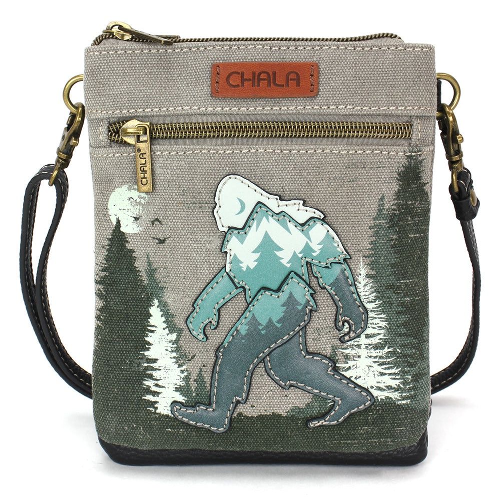 Double Pocket Crossbody - Big Foot - Gray